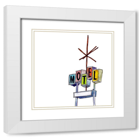 Urban Sign I White Modern Wood Framed Art Print with Double Matting by McCreery, Paul