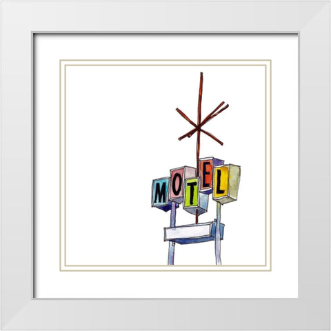 Urban Sign I White Modern Wood Framed Art Print with Double Matting by McCreery, Paul