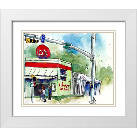 Urban Lines and Poles I White Modern Wood Framed Art Print with Double Matting by McCreery, Paul