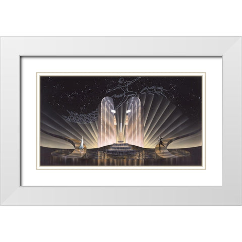 Enchanted Love White Modern Wood Framed Art Print with Double Matting by Hoppe, Robert