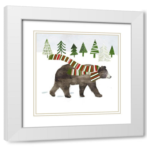Woodland Christmas I White Modern Wood Framed Art Print with Double Matting by Borges, Victoria