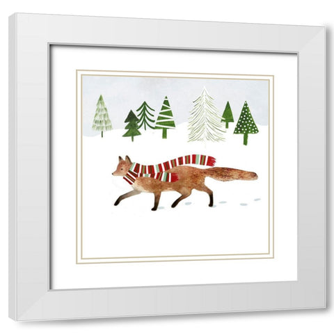 Woodland Christmas II White Modern Wood Framed Art Print with Double Matting by Borges, Victoria