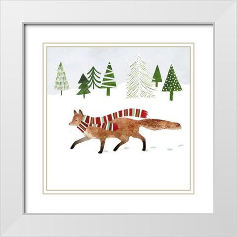 Woodland Christmas II White Modern Wood Framed Art Print with Double Matting by Borges, Victoria