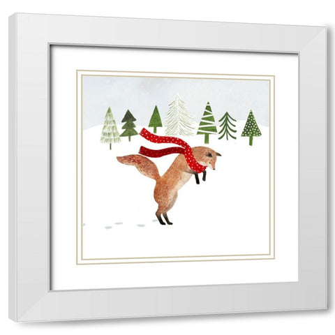 Woodland Christmas III White Modern Wood Framed Art Print with Double Matting by Borges, Victoria