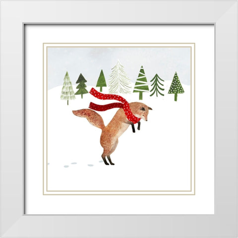Woodland Christmas III White Modern Wood Framed Art Print with Double Matting by Borges, Victoria