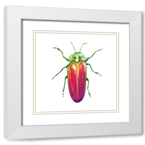 Buggin Out II White Modern Wood Framed Art Print with Double Matting by Hernandez, Larisa