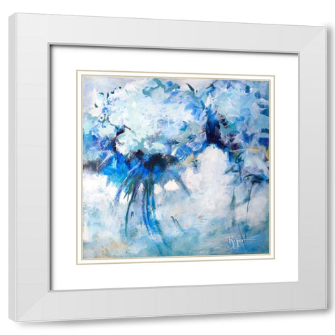 Hydrangeas on My Mind I White Modern Wood Framed Art Print with Double Matting by Riger, Sue