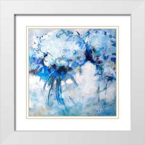Hydrangeas on My Mind I White Modern Wood Framed Art Print with Double Matting by Riger, Sue