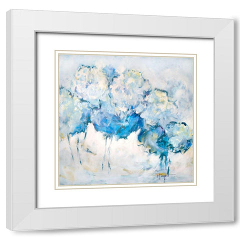 Hydrangeas on My Mind IV White Modern Wood Framed Art Print with Double Matting by Riger, Sue