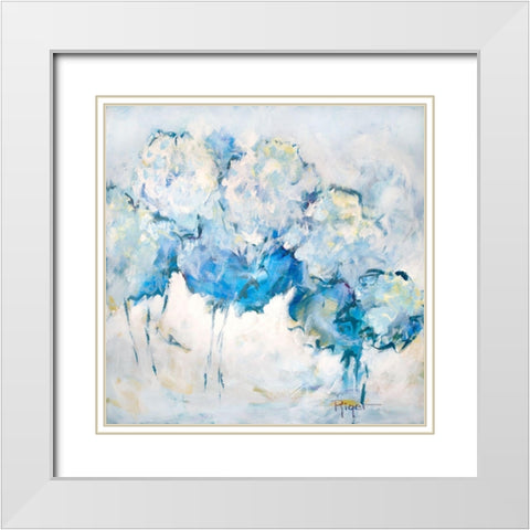 Hydrangeas on My Mind IV White Modern Wood Framed Art Print with Double Matting by Riger, Sue