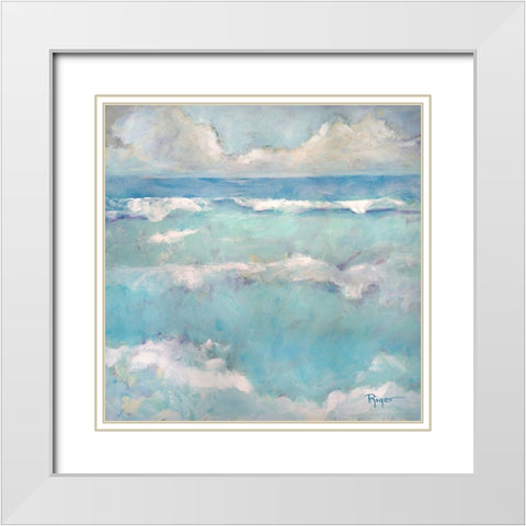 A Day at the Beach I White Modern Wood Framed Art Print with Double Matting by Riger, Sue