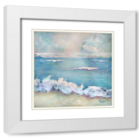 A Day at the Beach II White Modern Wood Framed Art Print with Double Matting by Riger, Sue