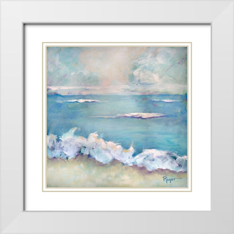 A Day at the Beach II White Modern Wood Framed Art Print with Double Matting by Riger, Sue