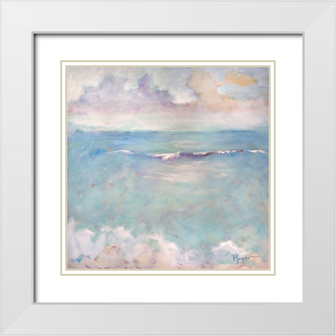 A Day at the Beach III White Modern Wood Framed Art Print with Double Matting by Riger, Sue