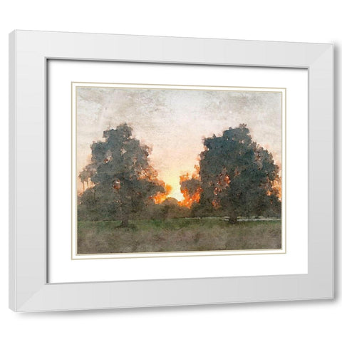 November Morning Mist II White Modern Wood Framed Art Print with Double Matting by Orlov, Irena