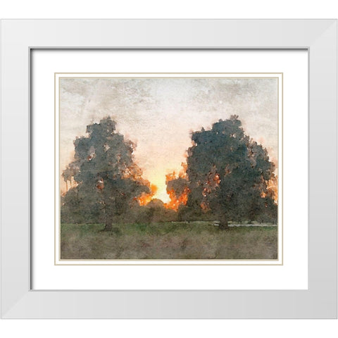 November Morning Mist II White Modern Wood Framed Art Print with Double Matting by Orlov, Irena