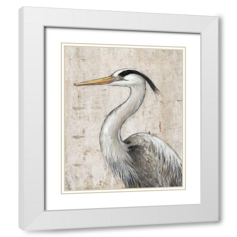 Grey Heron II White Modern Wood Framed Art Print with Double Matting by OToole, Tim