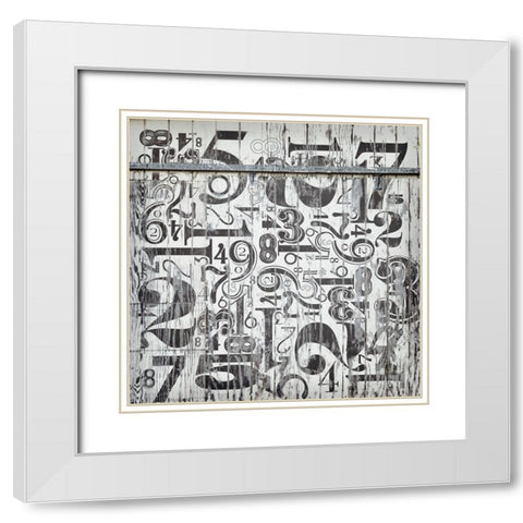 Found Symbols I White Modern Wood Framed Art Print with Double Matting by Brown, Thomas