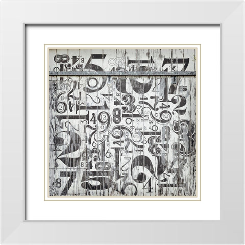 Found Symbols I White Modern Wood Framed Art Print with Double Matting by Brown, Thomas