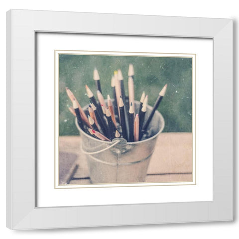 Vintage School V White Modern Wood Framed Art Print with Double Matting by Brown, Thomas