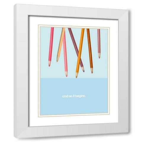 School Study II White Modern Wood Framed Art Print with Double Matting by Brown, Thomas