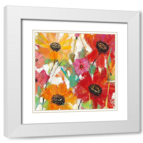 Bright and Bold Floral I White Modern Wood Framed Art Print with Double Matting by OToole, Tim