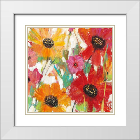 Bright and Bold Floral I White Modern Wood Framed Art Print with Double Matting by OToole, Tim