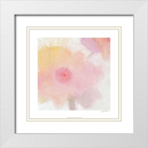 Glowing Floral I White Modern Wood Framed Art Print with Double Matting by OToole, Tim