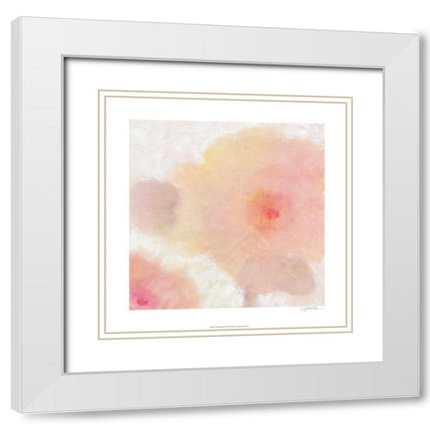 Glowing Floral II White Modern Wood Framed Art Print with Double Matting by OToole, Tim