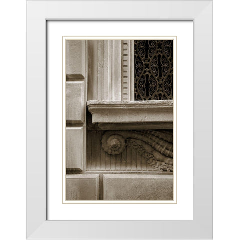 Architecture Detail in Sepia I White Modern Wood Framed Art Print with Double Matting by DeNardo, Laura