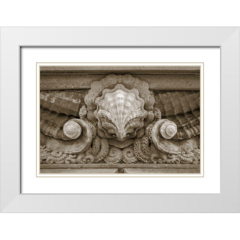 Architecture Detail in Sepia VI White Modern Wood Framed Art Print with Double Matting by DeNardo, Laura
