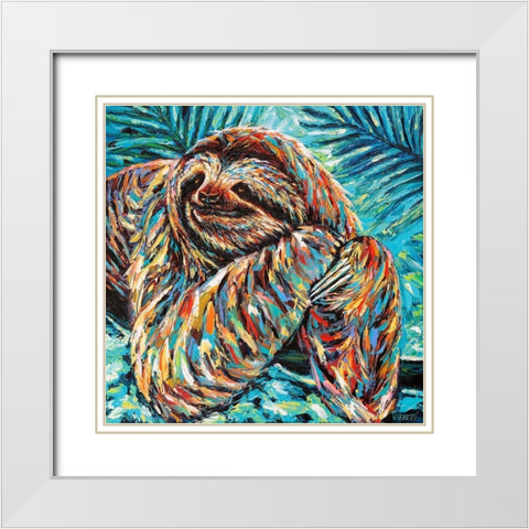 Painted Sloth II White Modern Wood Framed Art Print with Double Matting by Vitaletti, Carolee