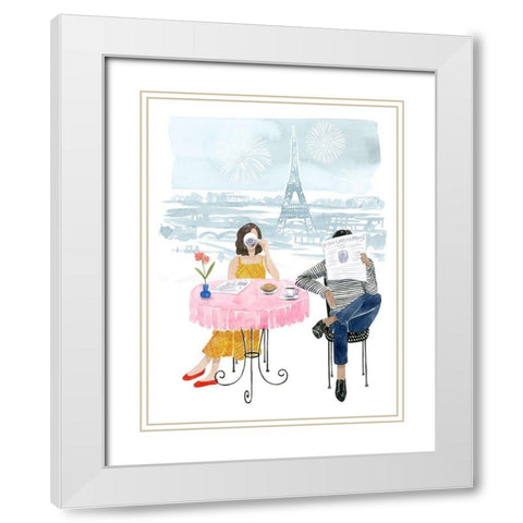 Paris in Love II White Modern Wood Framed Art Print with Double Matting by Popp, Grace