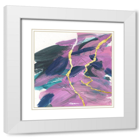 Divided Violet I White Modern Wood Framed Art Print with Double Matting by Wang, Melissa