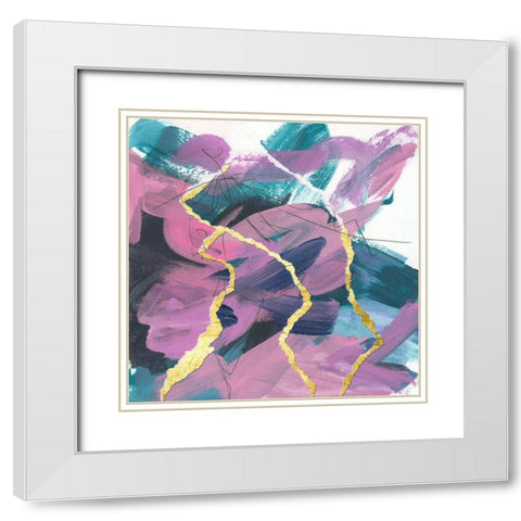 Divided Violet III White Modern Wood Framed Art Print with Double Matting by Wang, Melissa