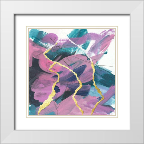 Divided Violet III White Modern Wood Framed Art Print with Double Matting by Wang, Melissa