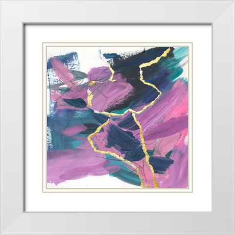 Divided Violet IV White Modern Wood Framed Art Print with Double Matting by Wang, Melissa