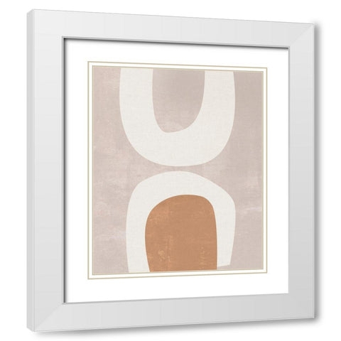 Sun Temple I White Modern Wood Framed Art Print with Double Matting by Wang, Melissa