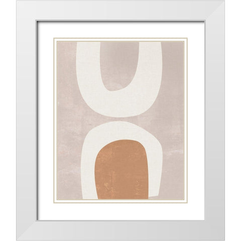 Sun Temple I White Modern Wood Framed Art Print with Double Matting by Wang, Melissa