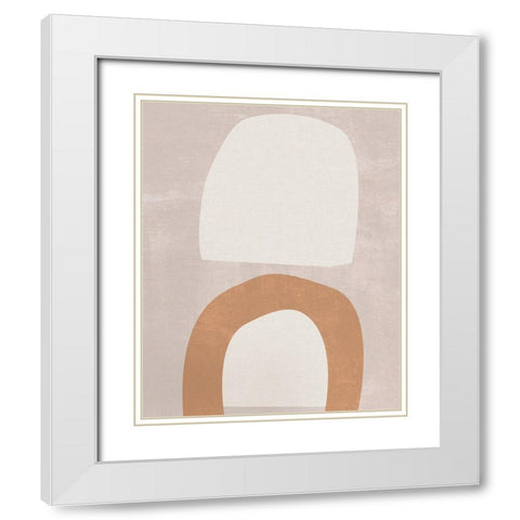 Sun Temple III White Modern Wood Framed Art Print with Double Matting by Wang, Melissa