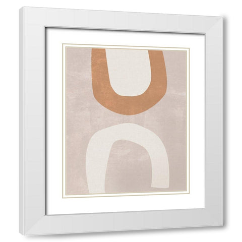 Sun Temple IV White Modern Wood Framed Art Print with Double Matting by Wang, Melissa