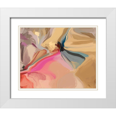Charming Blend I White Modern Wood Framed Art Print with Double Matting by Orlov, Irena