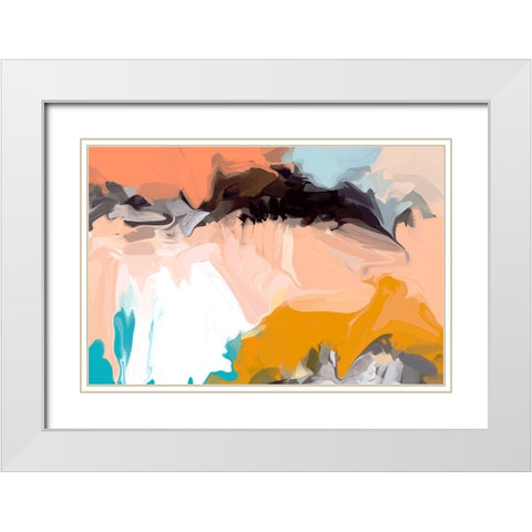 Playful Movement I White Modern Wood Framed Art Print with Double Matting by Orlov, Irena