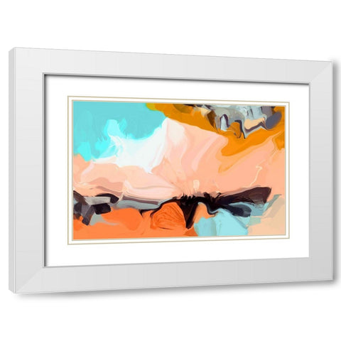 Playful Movement II White Modern Wood Framed Art Print with Double Matting by Orlov, Irena