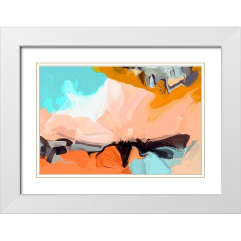 Playful Movement II White Modern Wood Framed Art Print with Double Matting by Orlov, Irena