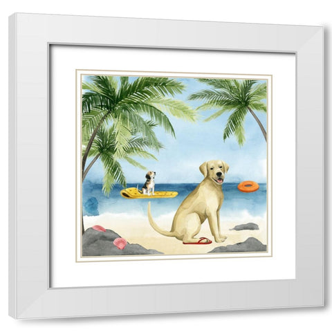 Dogs on Deck II White Modern Wood Framed Art Print with Double Matting by Popp, Grace