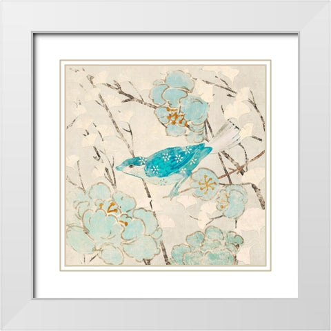 Avian Dreams II White Modern Wood Framed Art Print with Double Matting by Evelia Designs