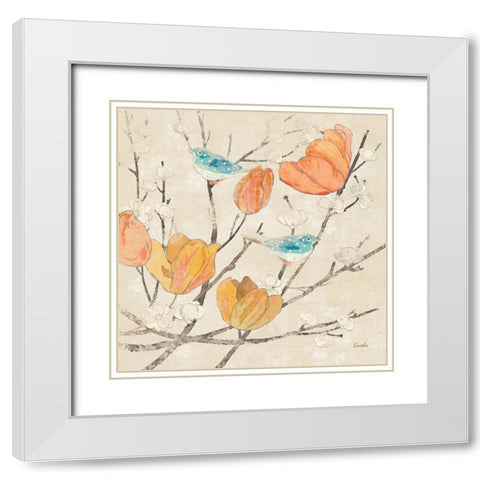 Avian Dreams IV White Modern Wood Framed Art Print with Double Matting by Evelia Designs