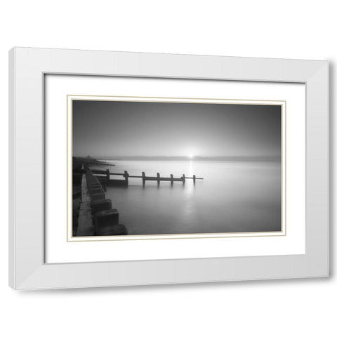 Morning Tranquility White Modern Wood Framed Art Print with Double Matting by Dautlich, Nick