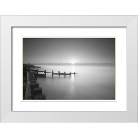 Morning Tranquility White Modern Wood Framed Art Print with Double Matting by Dautlich, Nick